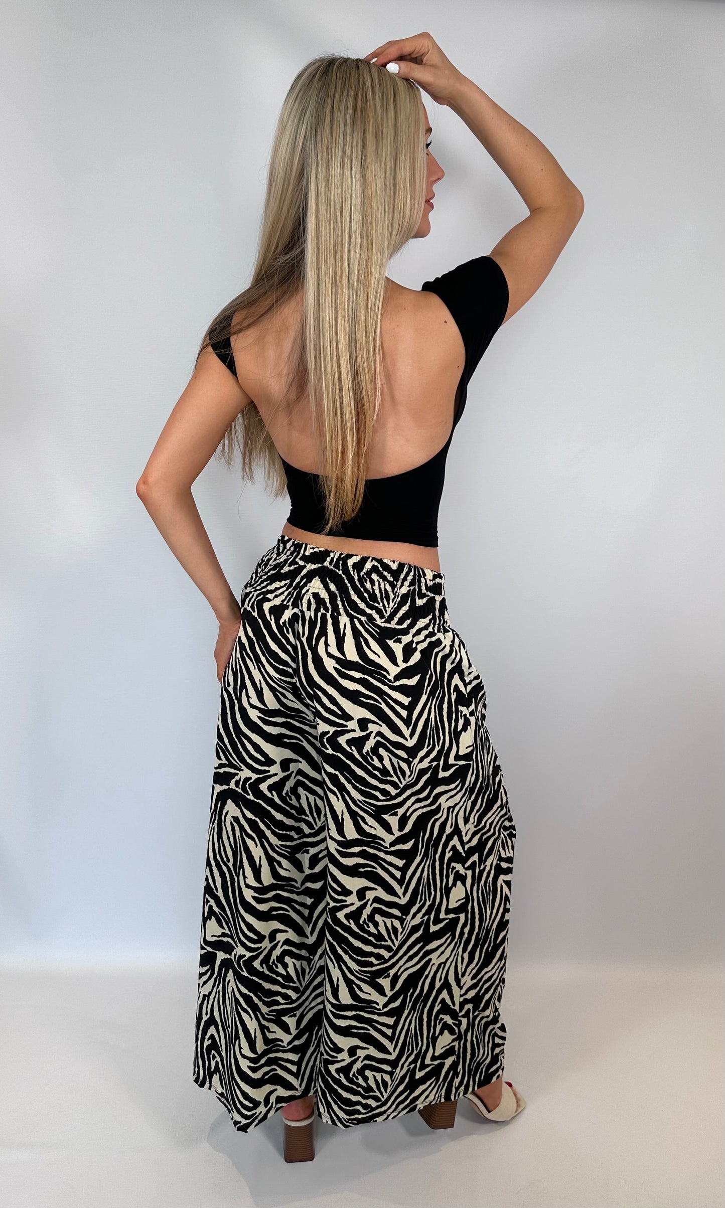 Elasticated Waist Print Culottes
