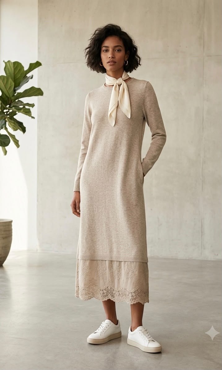Audrey lace trim dress