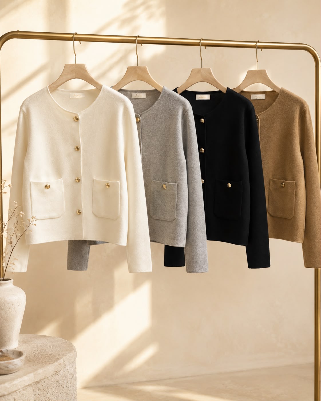 Maple gold button cardi