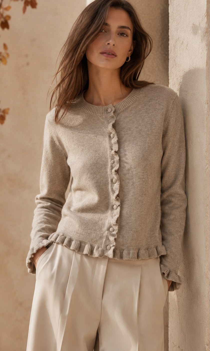 Wholesale Josie ruffle edge cardi for Boutique Retailers - Catwalk style wholesale
