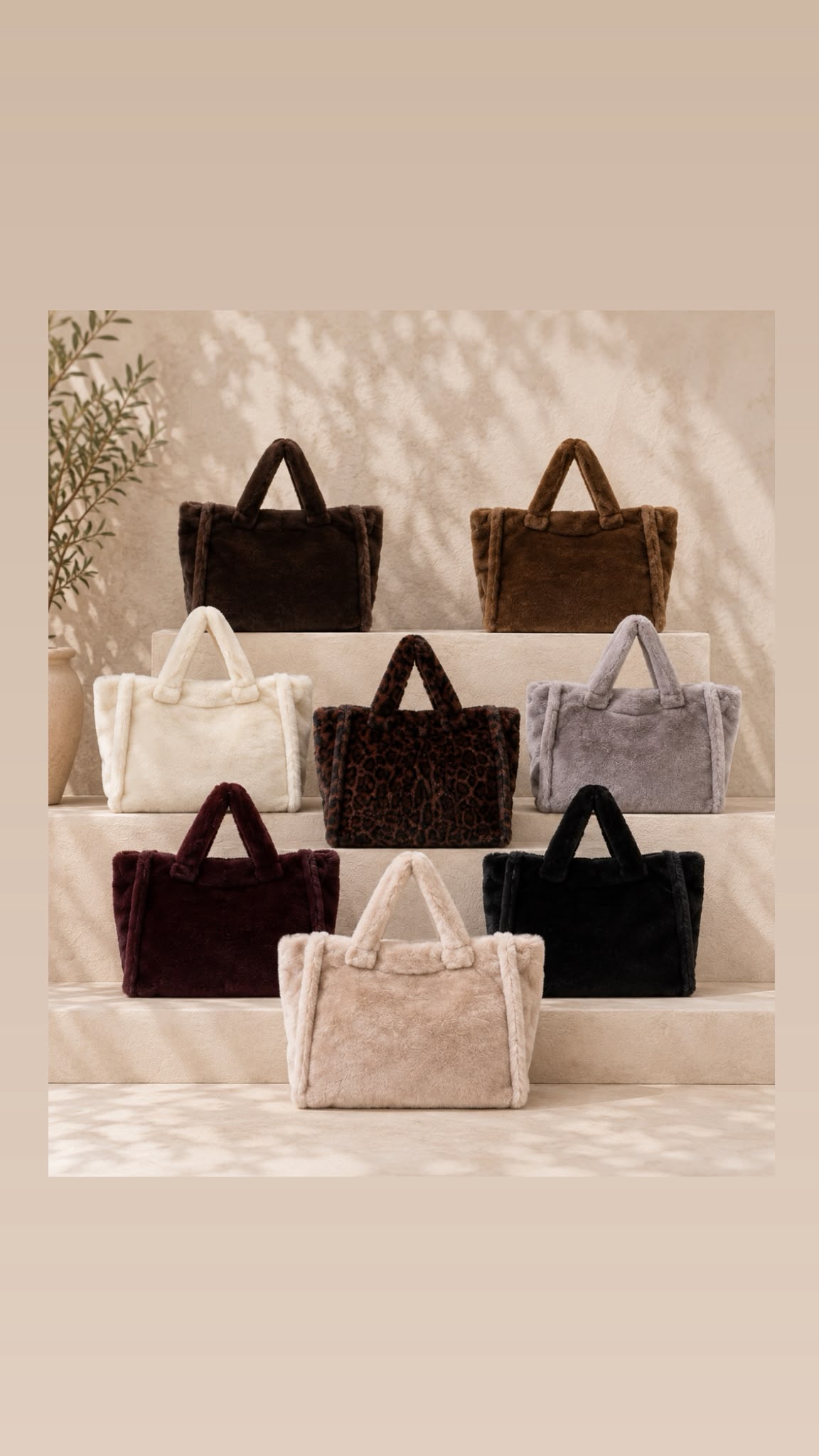 Vogue oversize faux fur bag