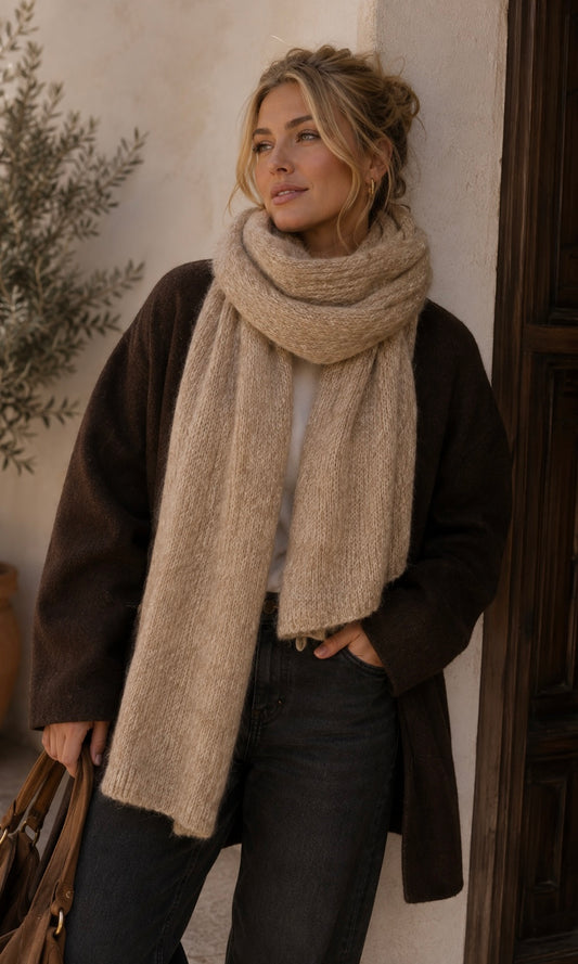 Soft cosy knit scarf