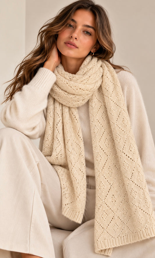 Sofia diamond sparkle soft knit scarf