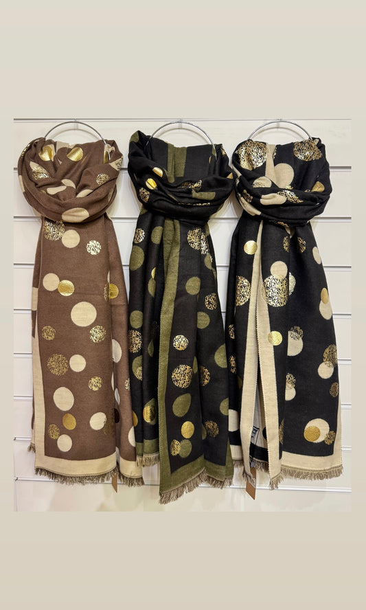 Brushed Gold Dotty Winter Scarf