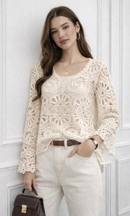 Molly Bell Sleeve Crochet Top