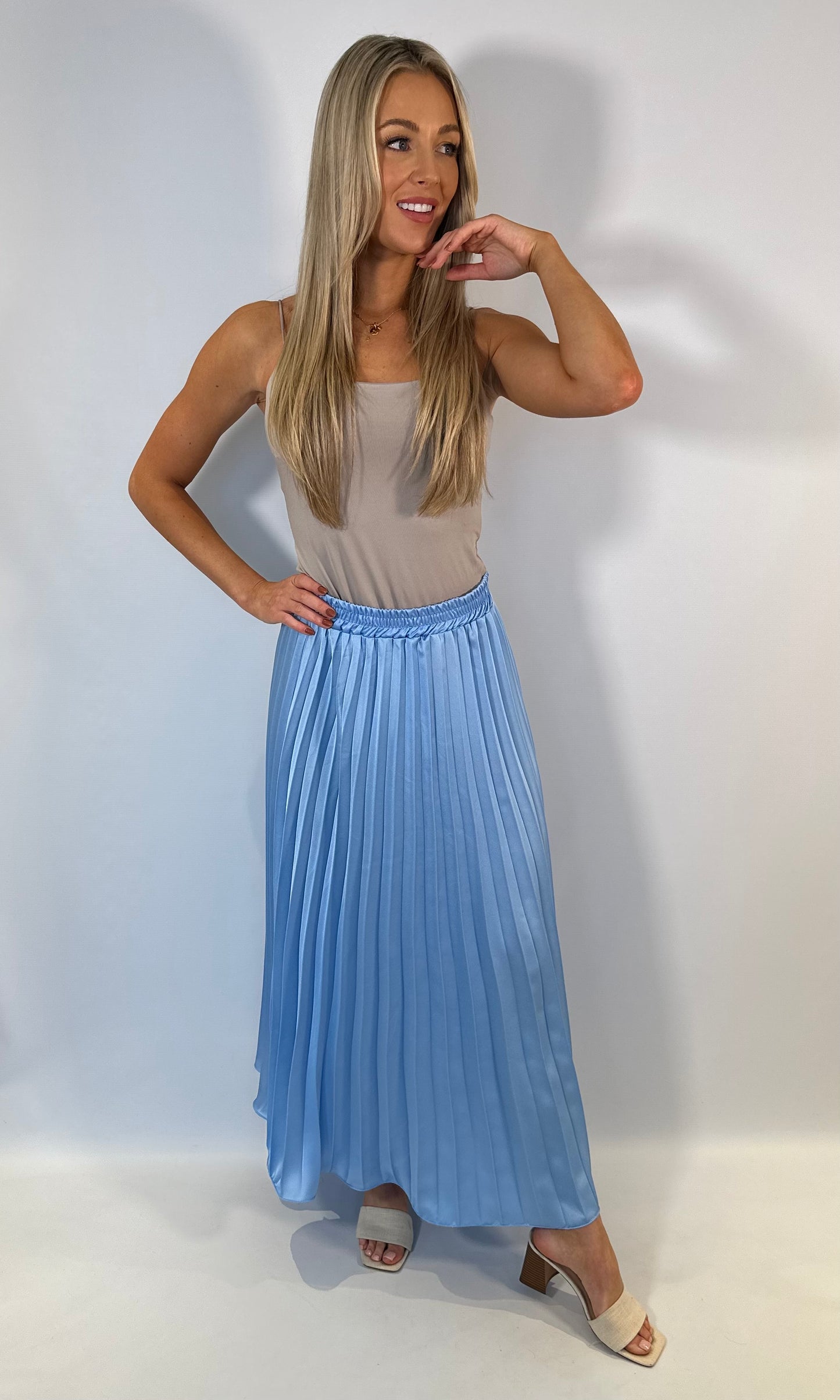 Satin Pleat Skirt