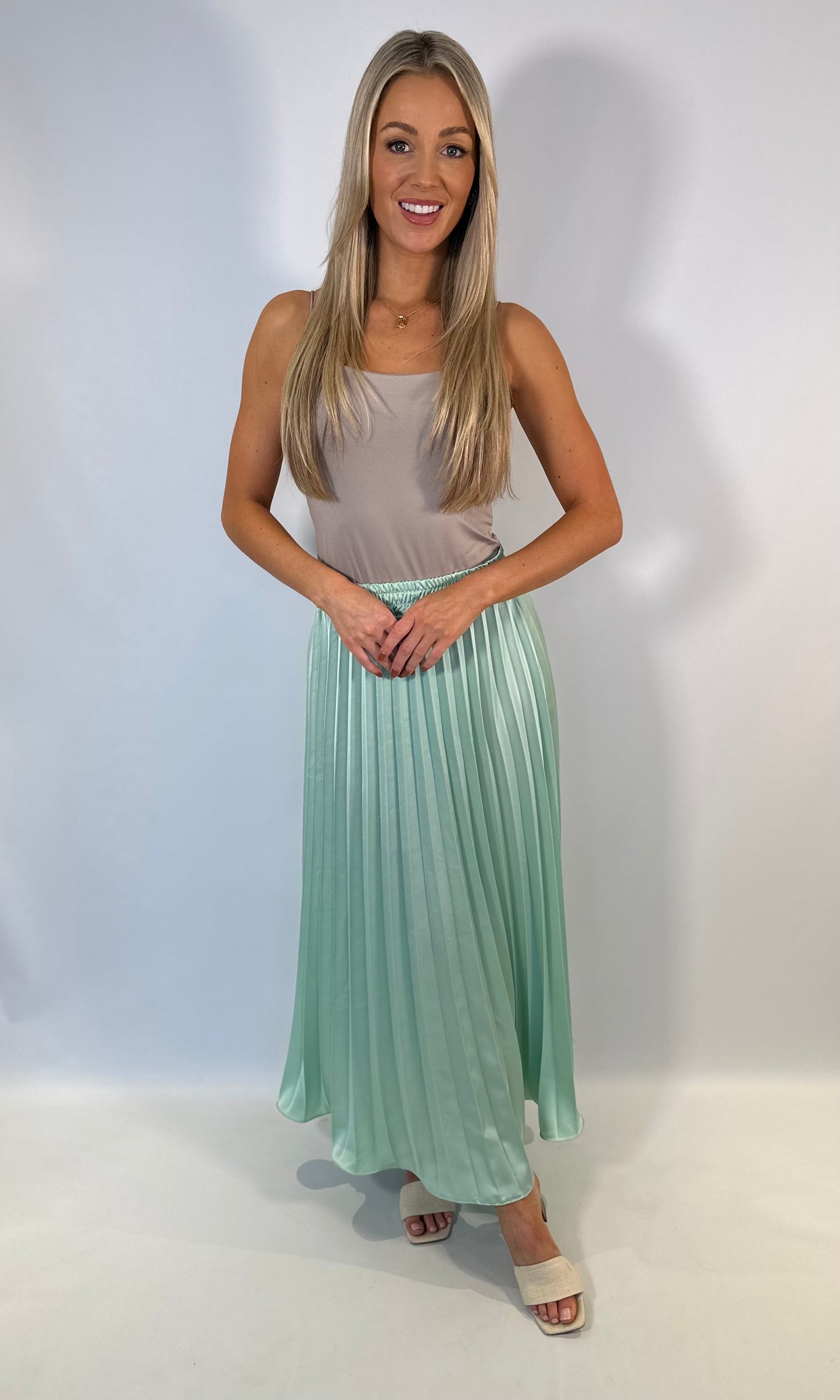 Satin Pleat Skirt