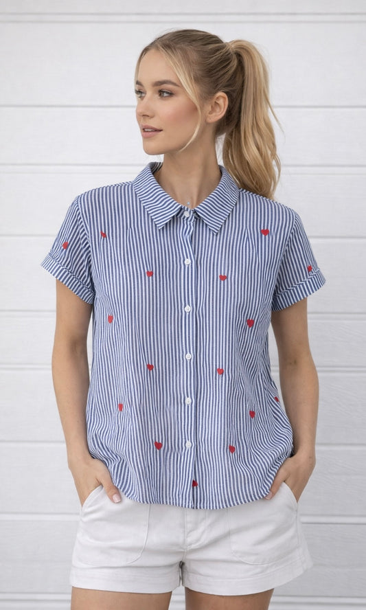 Pippa short sleeve heart shirt