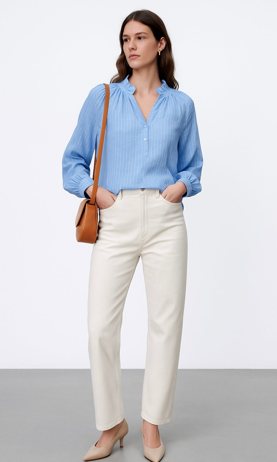 Louisa Stripe Tencel Blouse