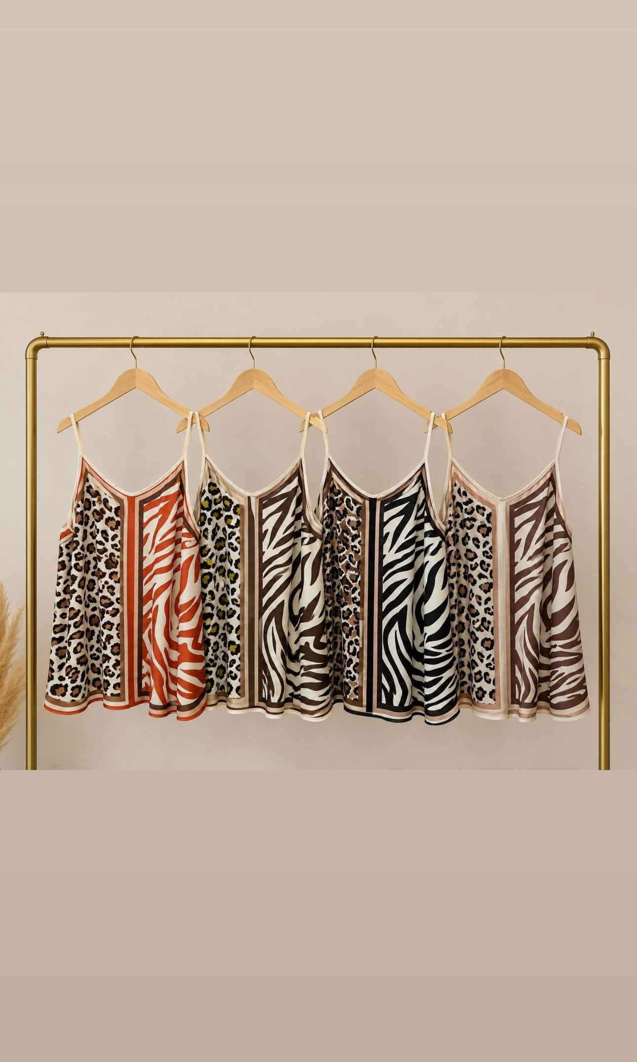 Animal Print Satin Vest Top