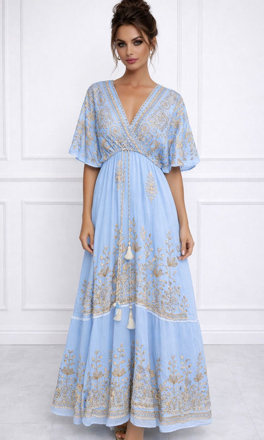 Madison Embroidered Maxi Dress