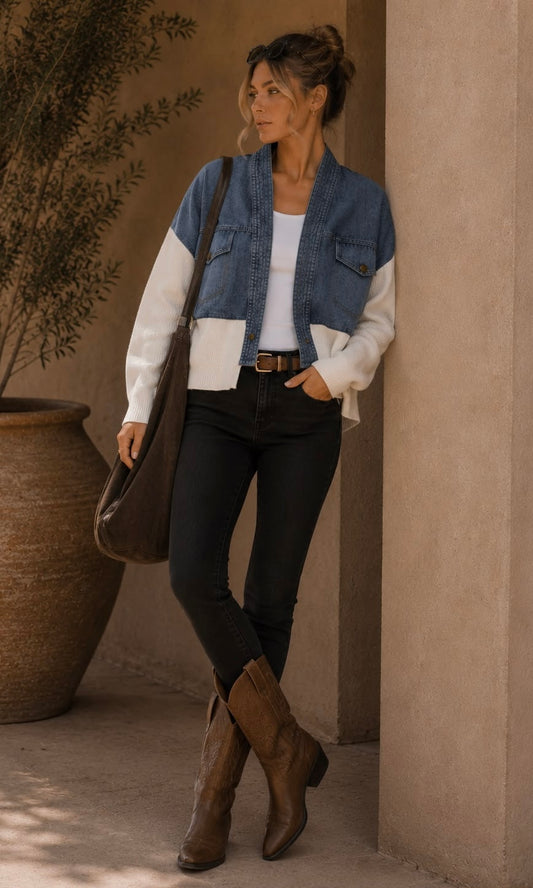 Wholesale Eve Denim Knit Jacket for Boutique Retailers - Catwalk style wholesale