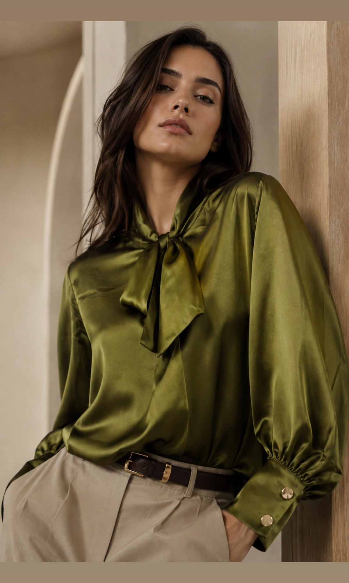 Zara Satin Bow Blouse