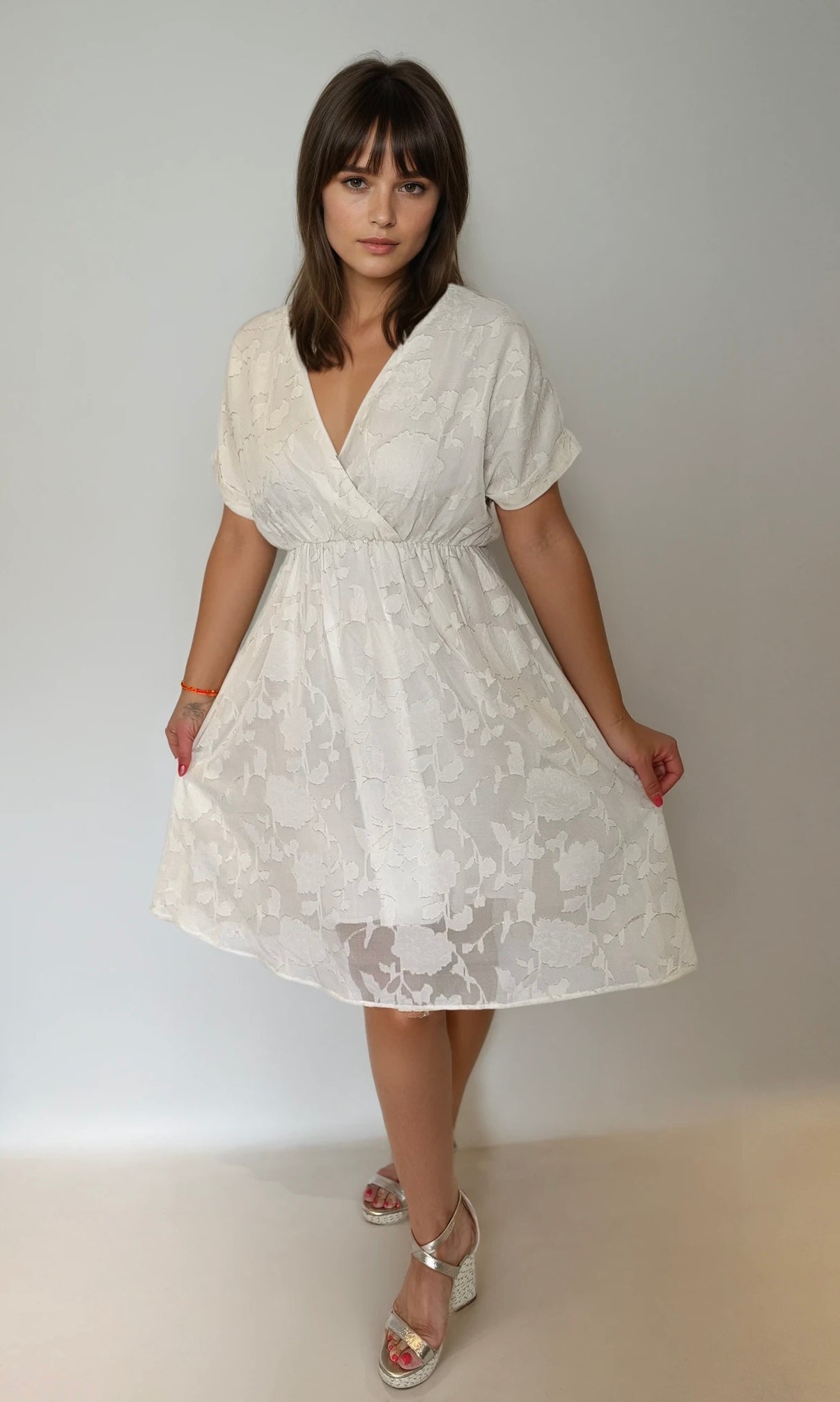 Sofia Embroidered Chiffon Dress