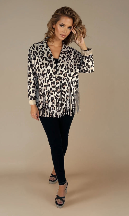 Leopard fringe Jacket