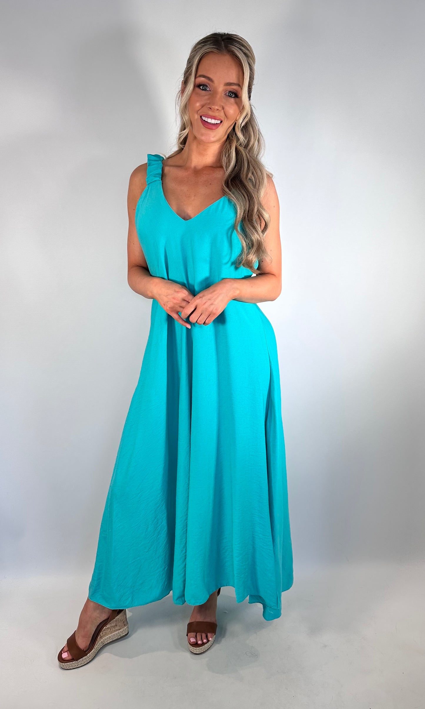 Ruffle Strap Maxi Dress