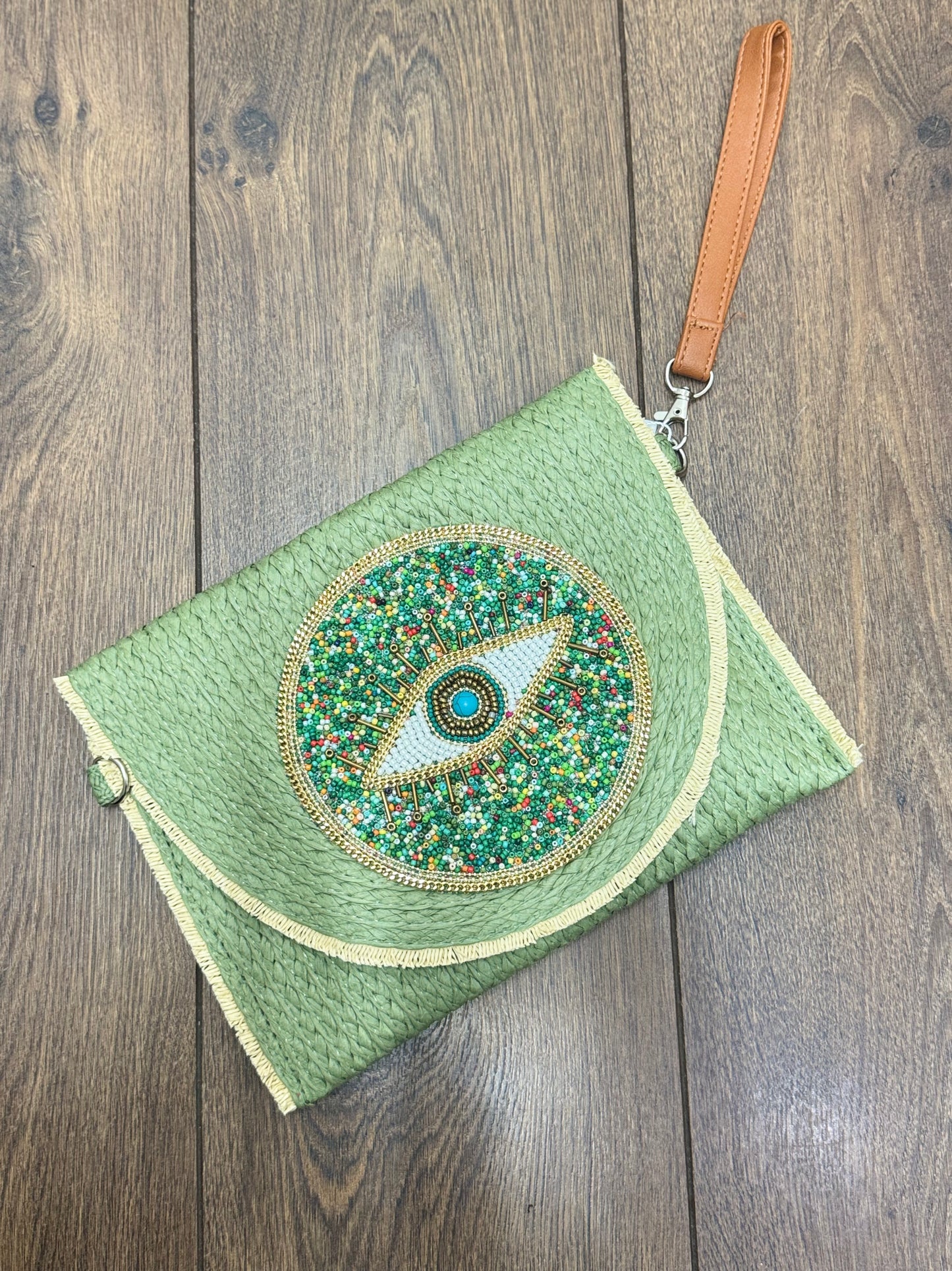 Beaded Eye Clutch Bag