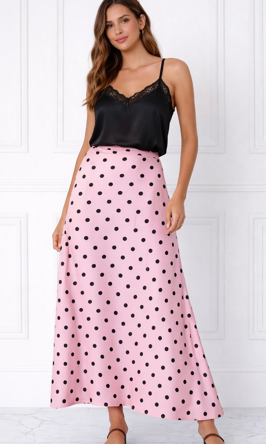 Wholesale Viviane Polka dot satin skirt for Boutique Retailers - Catwalk style wholesale