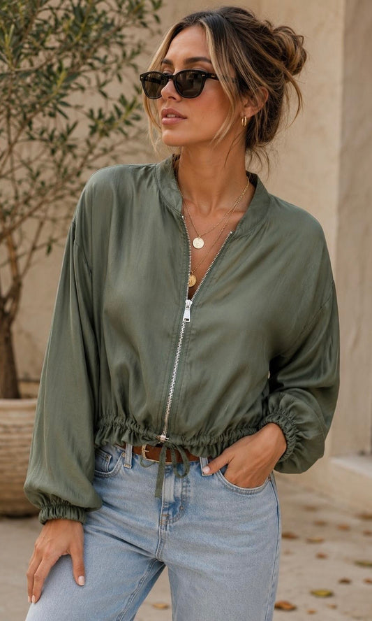 Stephanie Tencel Zip Jacket