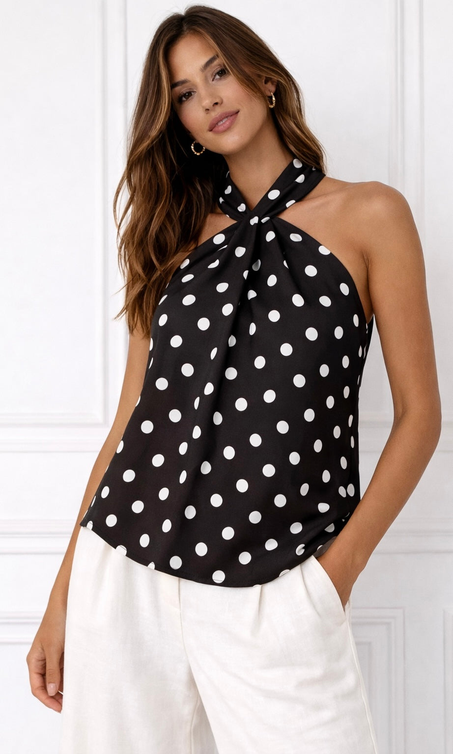 Wholesale Georgina polka dot twist top for Boutique Retailers - Catwalk style wholesale