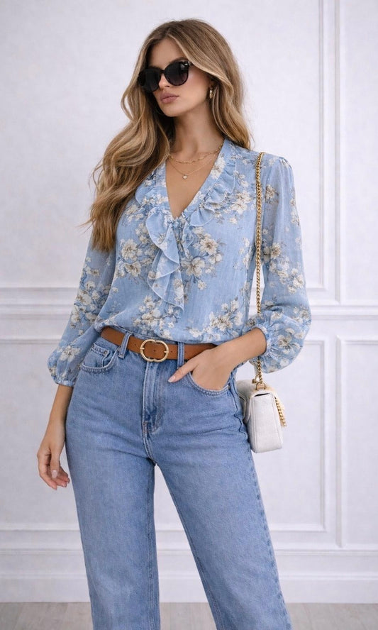 Willow Floral Ruffle Shirt