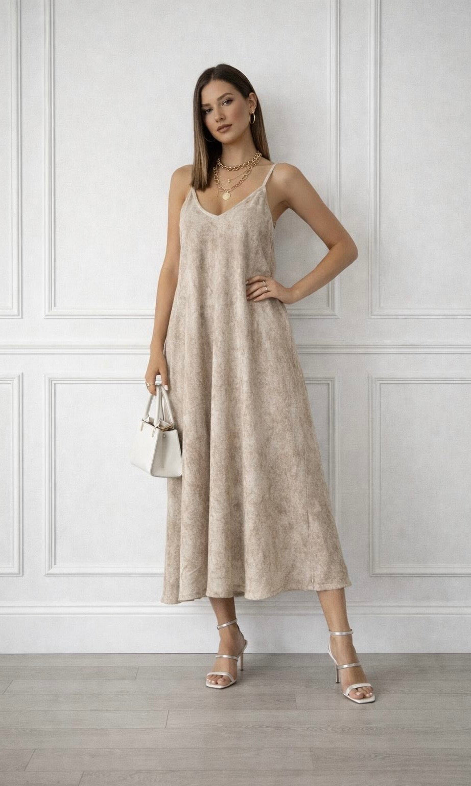 Acid wash maxi dress