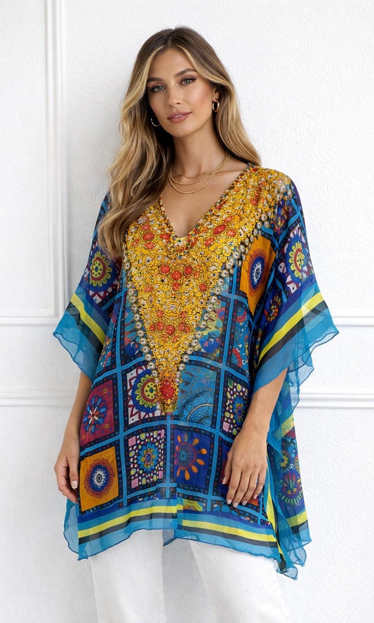 Mia Beaded Kaftan Top