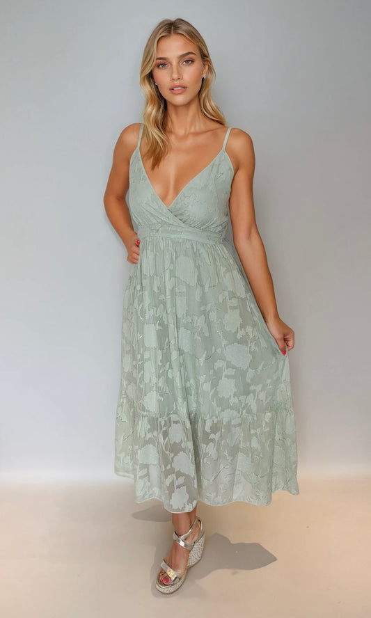 Jasmine Embroidered Chiffon Dress