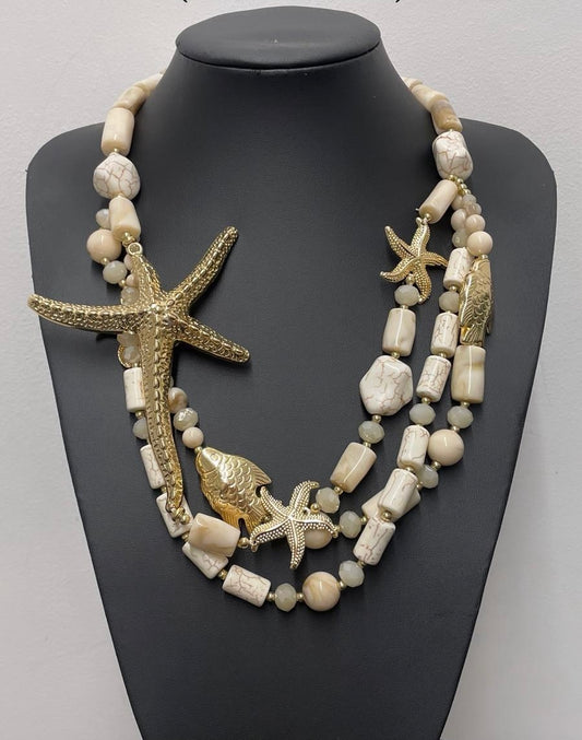 Starfish pebble necklace