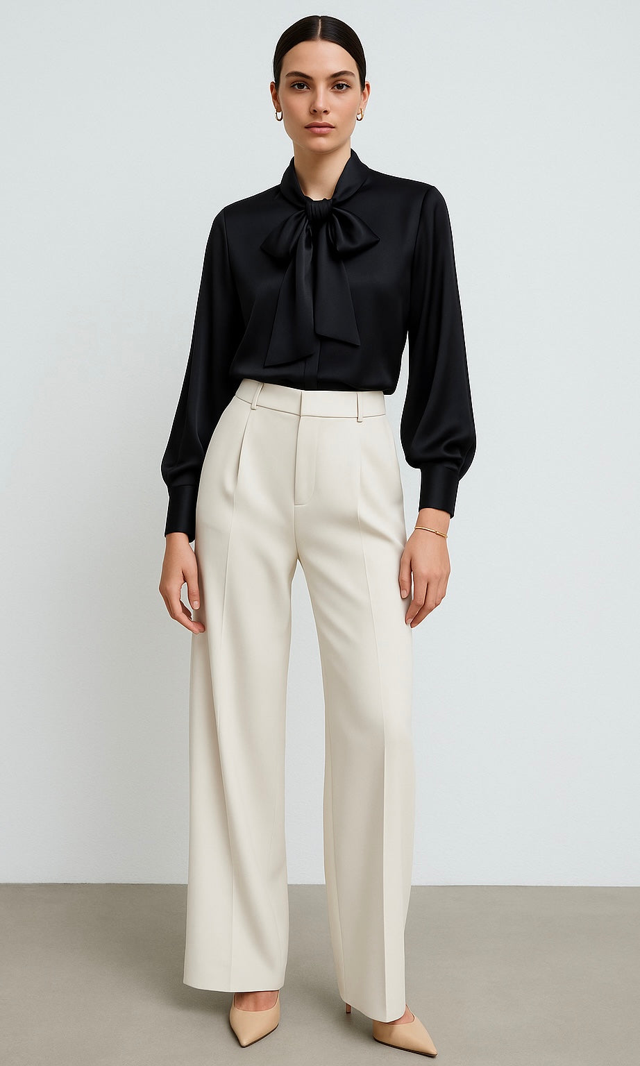 Zara Satin Bow Blouse