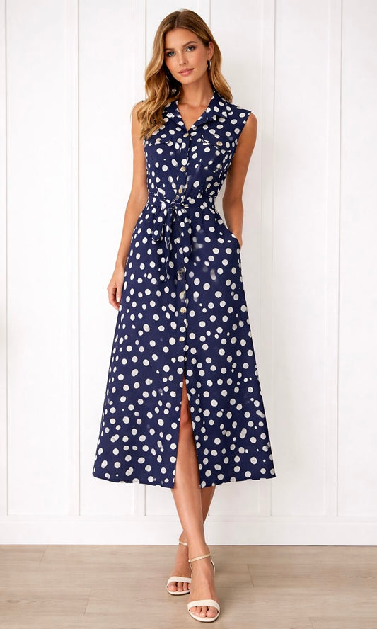 Sofia Polka Dot Shirt Dress