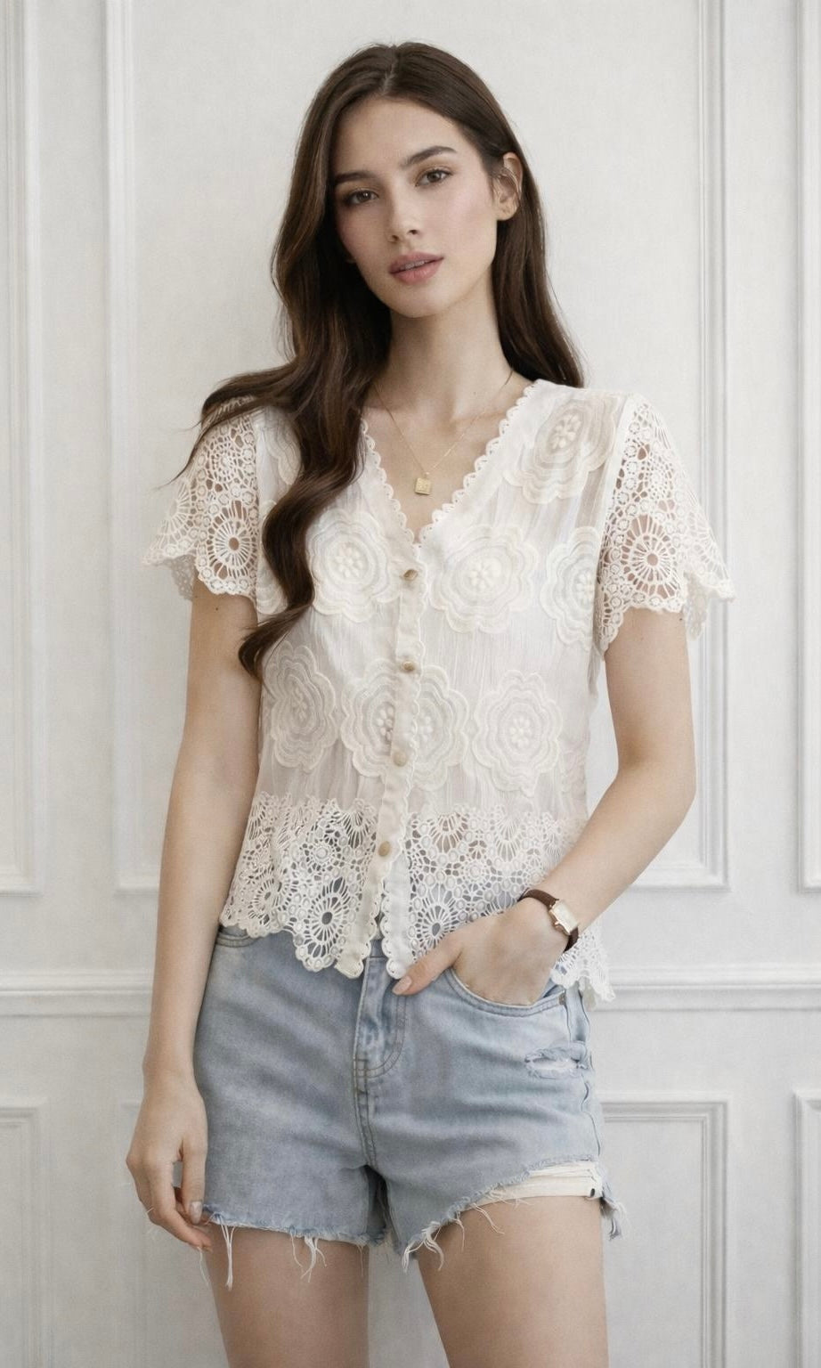 Charlotte Crochet Edge Cardi