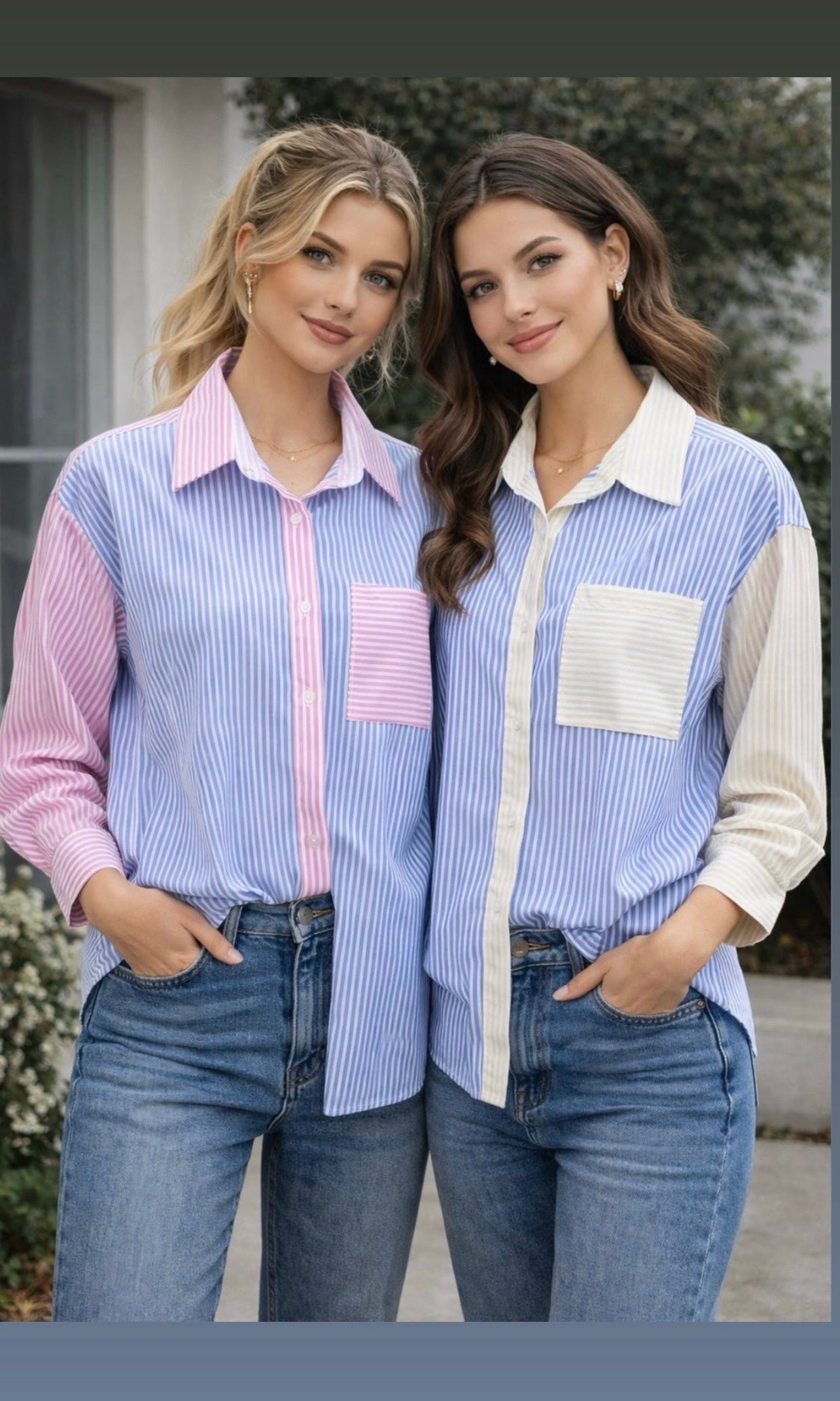 Poppy Pinstripe Colour Block Shirt