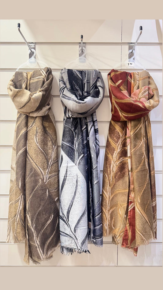 Branch print scarf