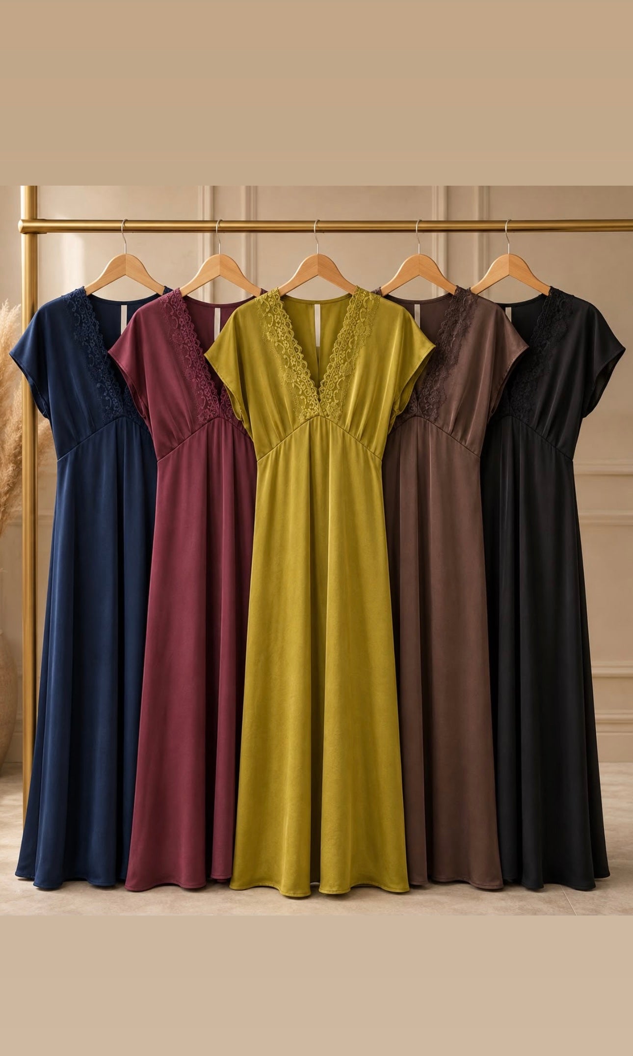 Safina Satin Lace Trim Dress