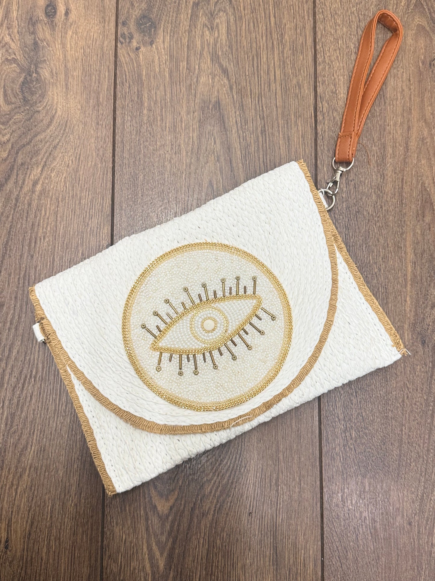Beaded Eye Clutch Bag