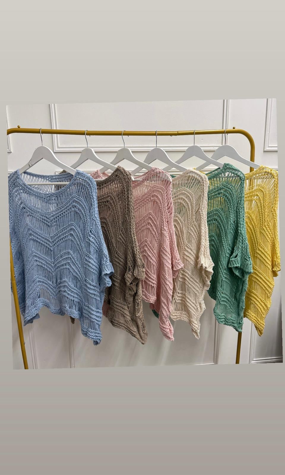 Dana open chevron knit top