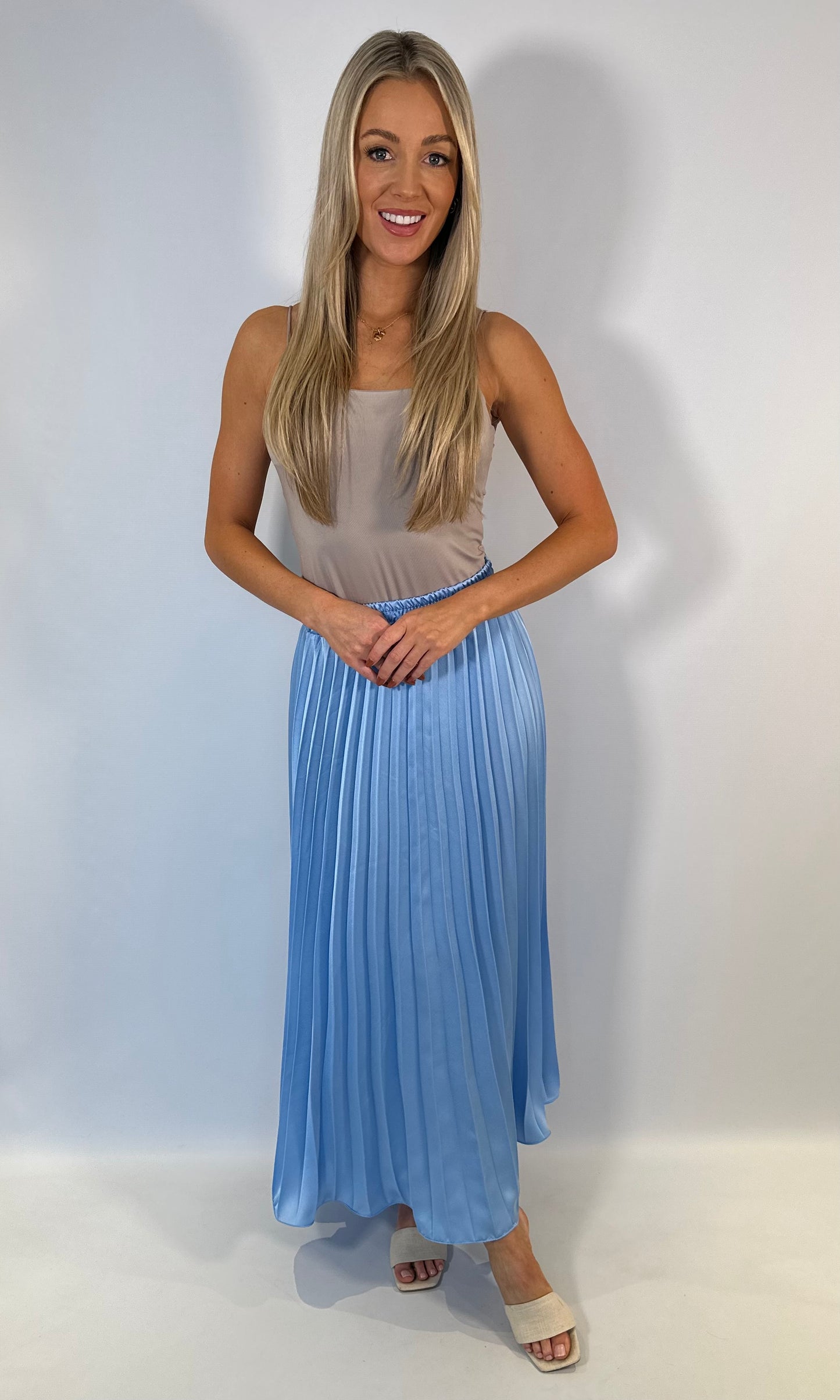 Satin Pleat Skirt