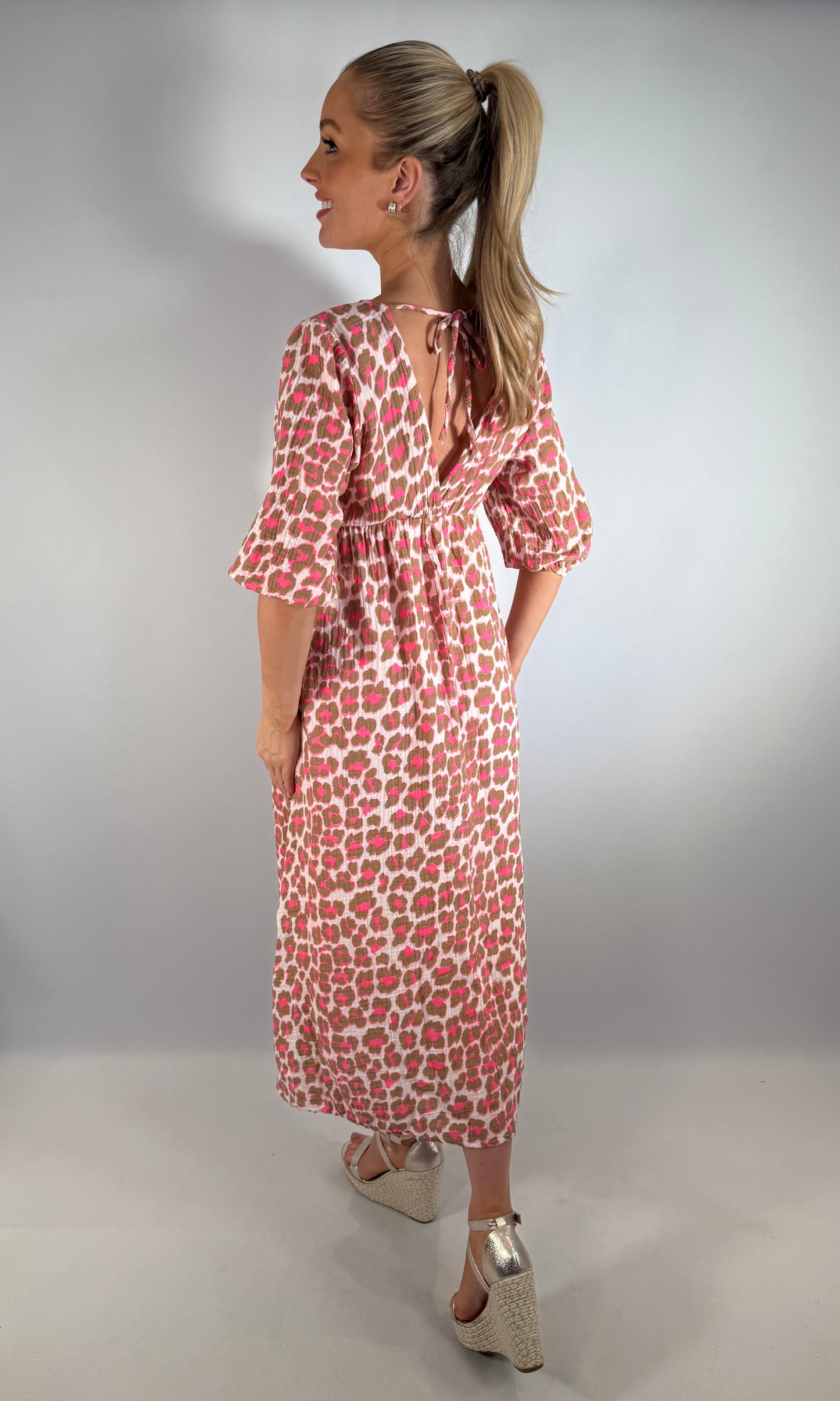 Leopard V Front & Back Dress