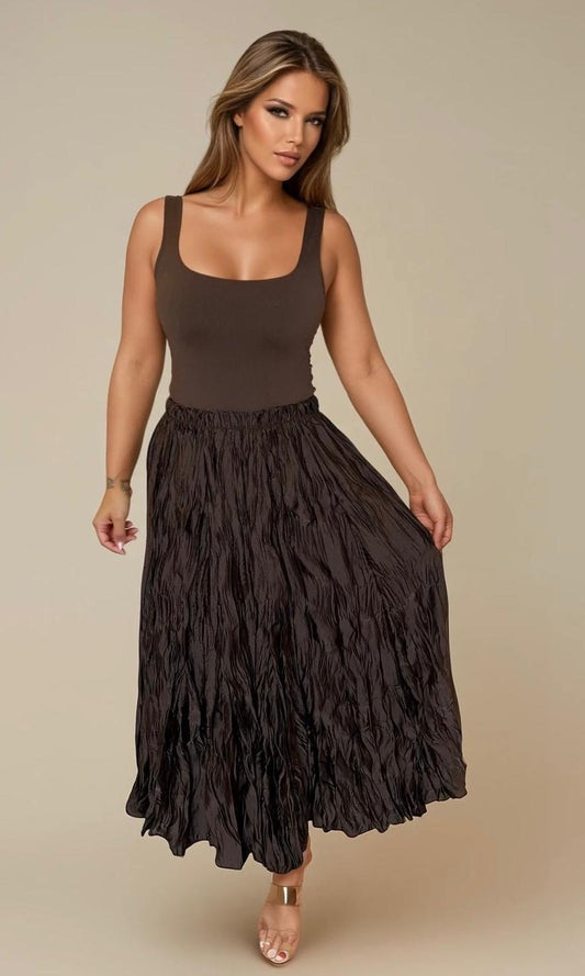 Dana crinkle satin Skirt