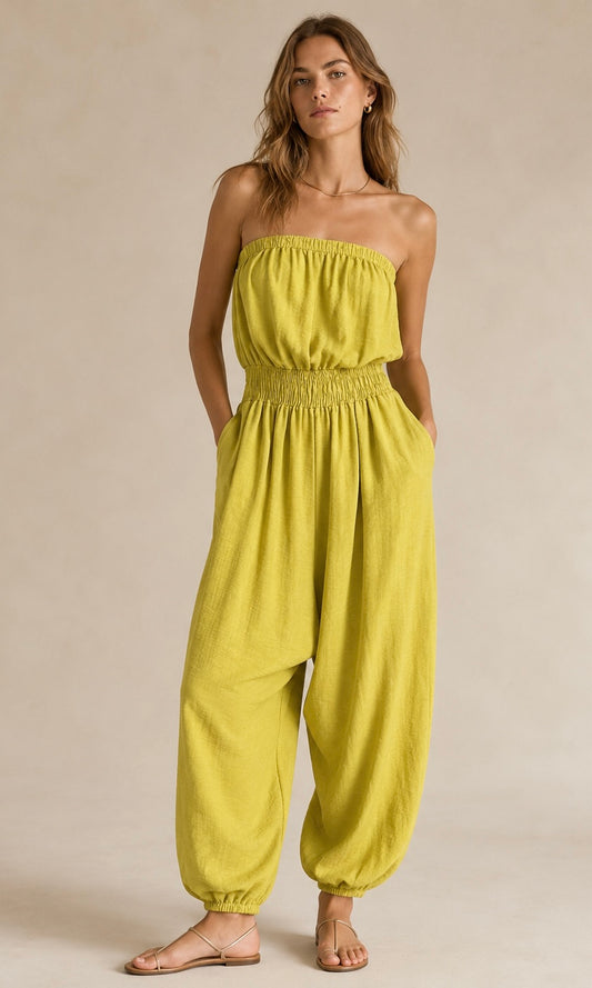Wholesale Saffron Elasticated Waist Jumpsuit for Boutique Retailers - Catwalk style wholesale