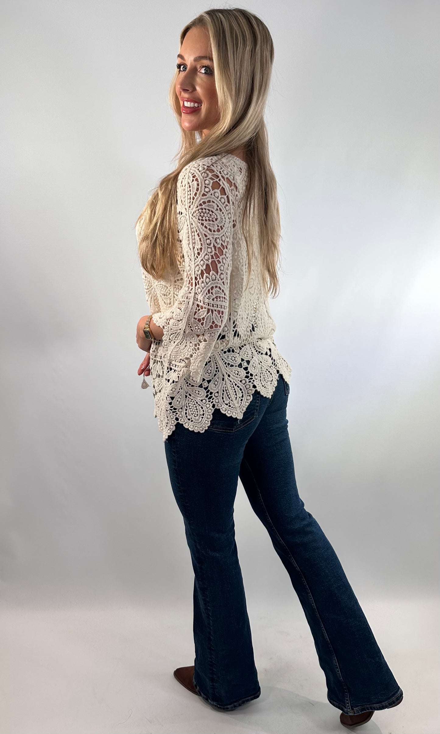 Crochet Tie Cardigan