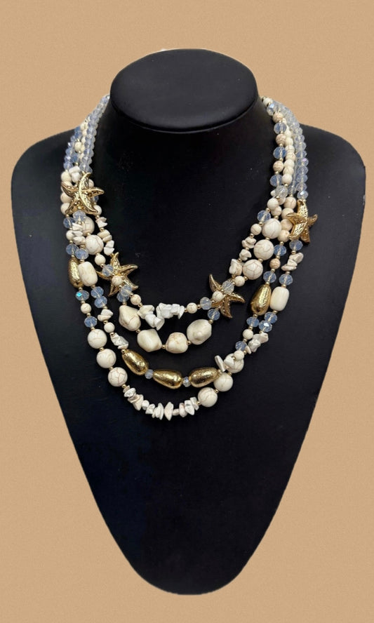 Starfish long necklace