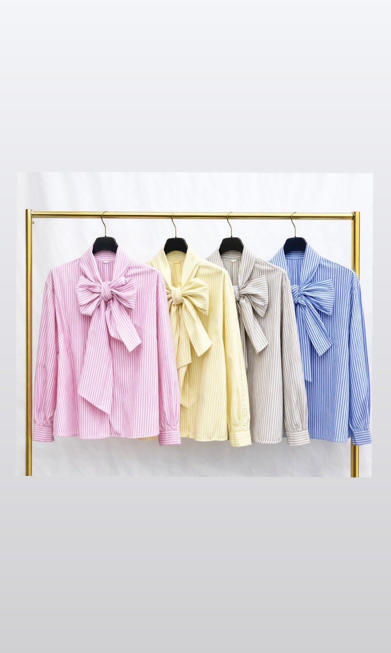 Carla Pinstripe Bow Blouse