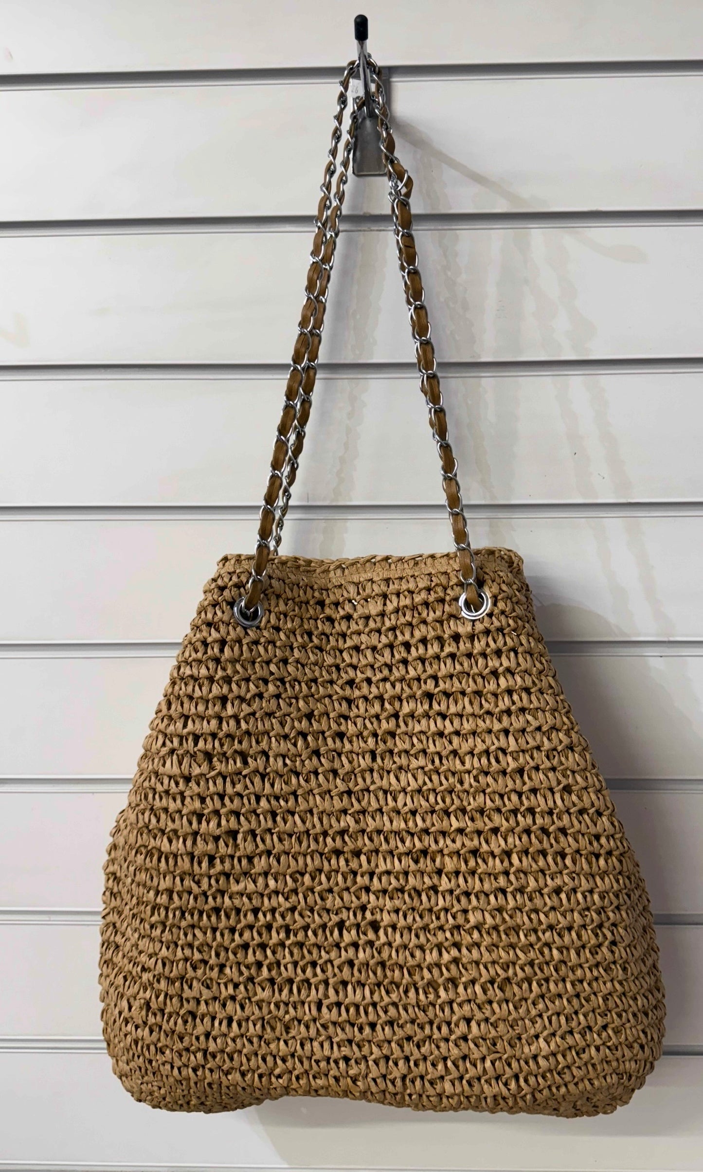 Woven Chain Handle Shopper Bag