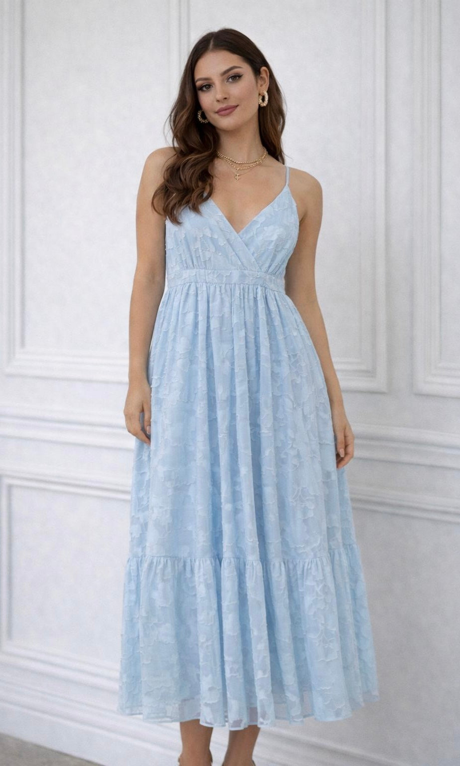 Jasmine Embroidered Chiffon Dress