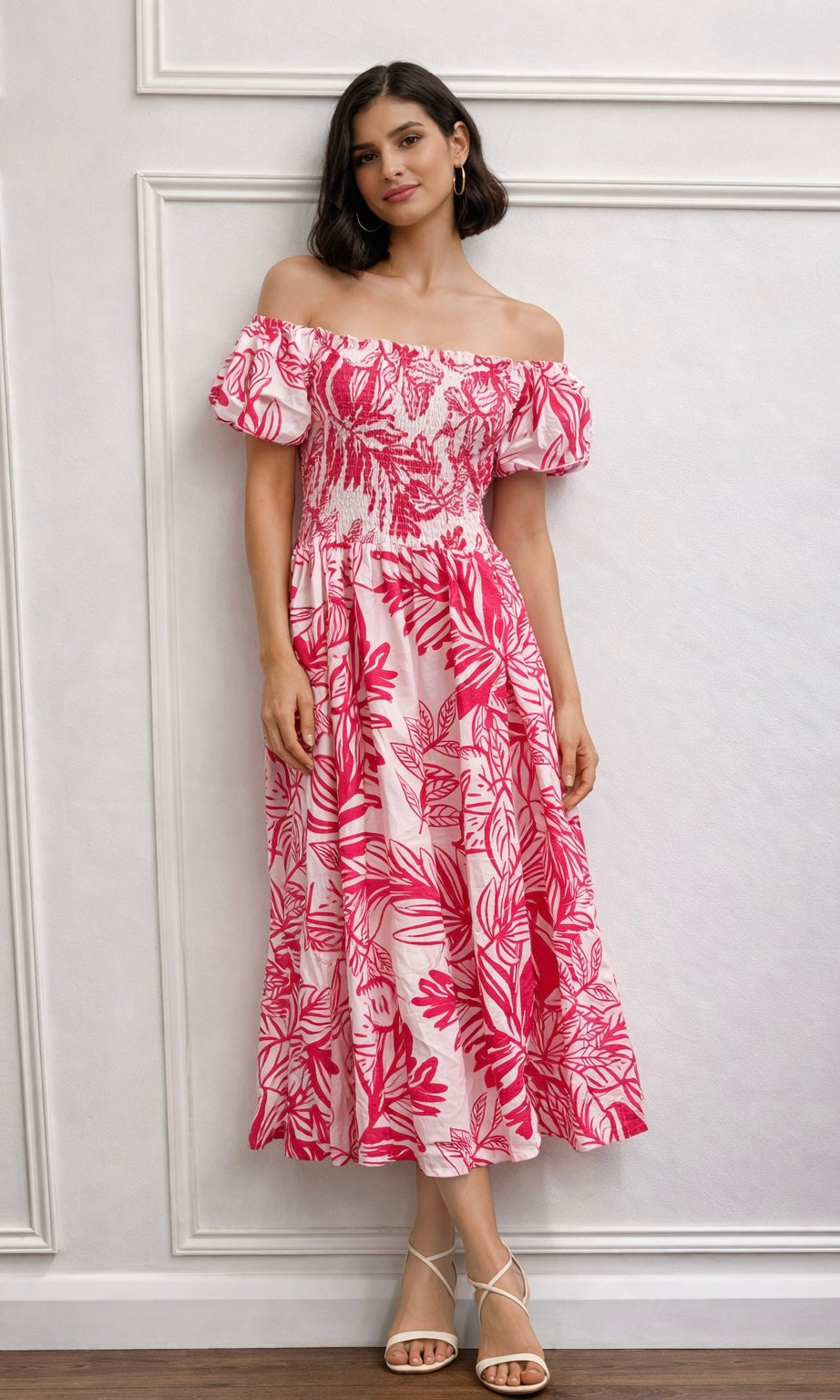 Wholesale Elasticated Bardot Dress Cut out side detail for Boutique Retailers - Catwalk style wholesale