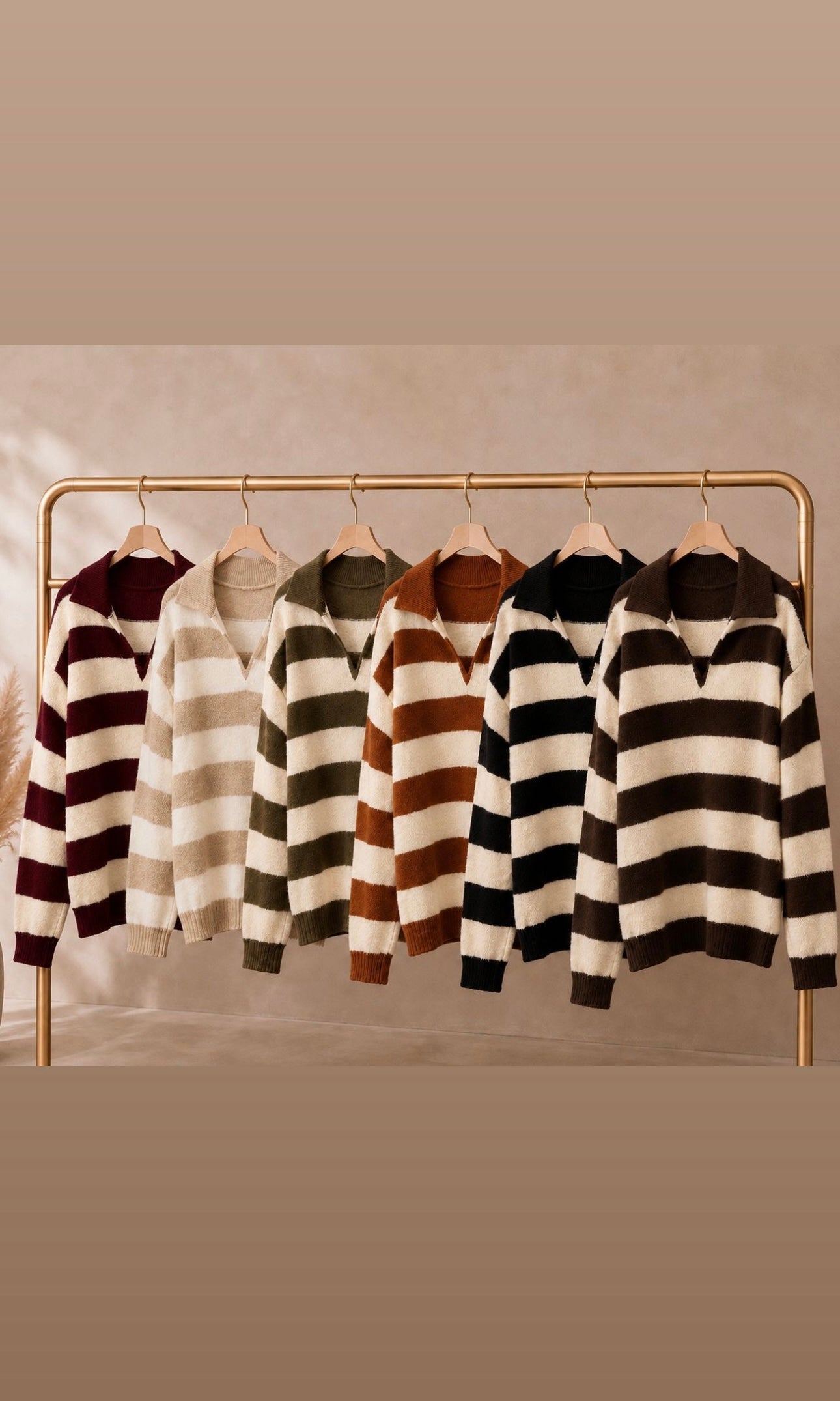 Ruby Stripe Collar Soft Knit Jumper