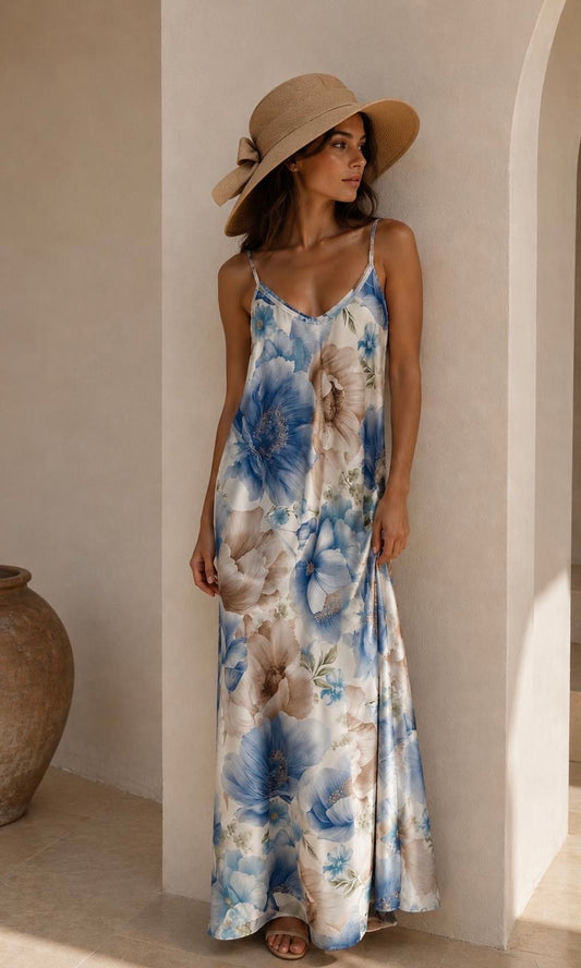 Penny Floral Silk Feel Maxi Dress