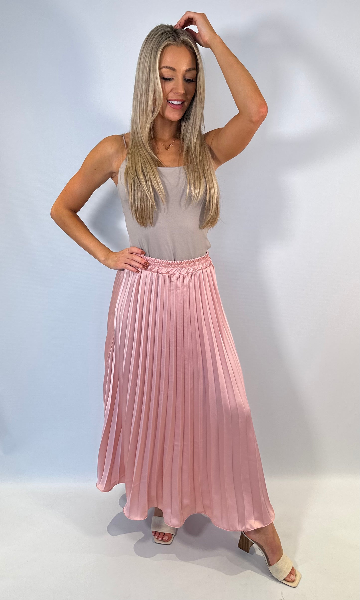 Satin Pleat Skirt